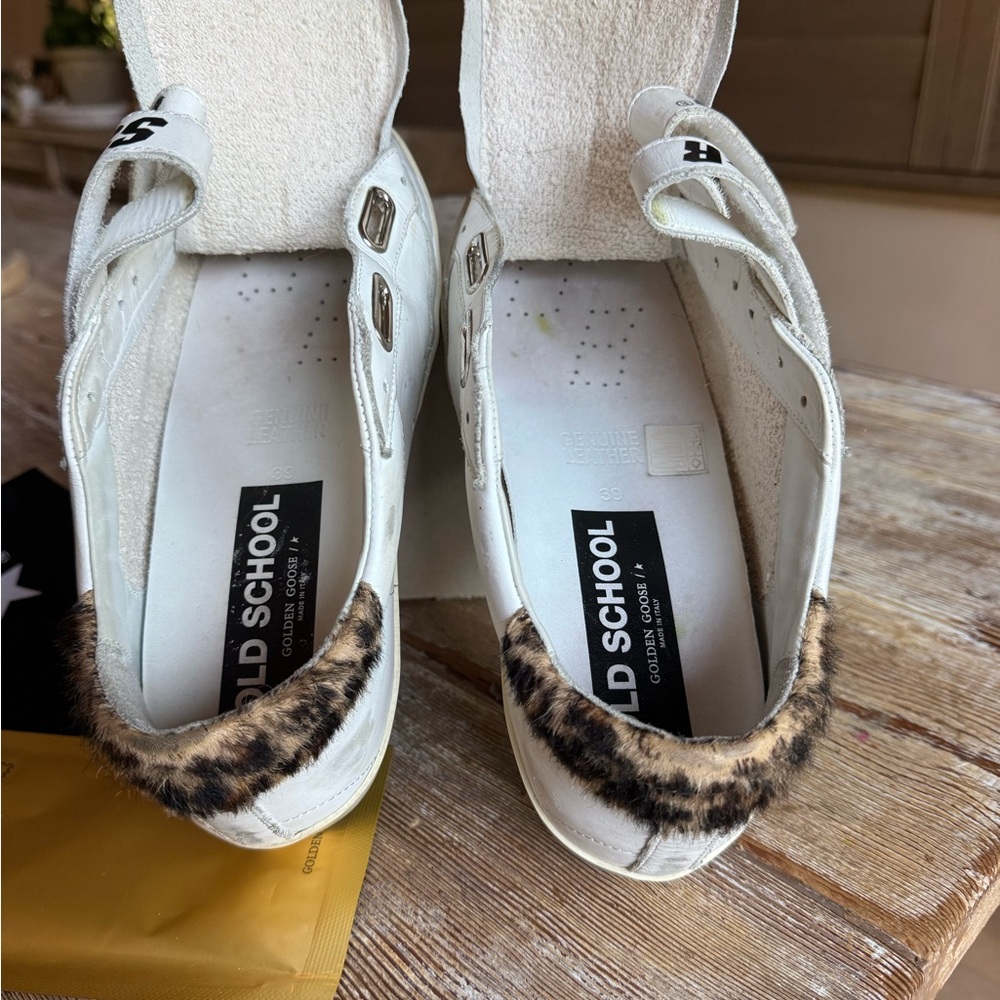 Golden Goose White Leather Old School Sneakers leopard size 39 - Picture 5 of 16